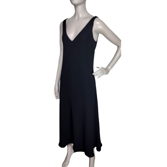 VTG 90's Y2K Maggie London Sleeveless Black Bias Maxi Dress Rear Lace Detailing - Picture 3 of 8